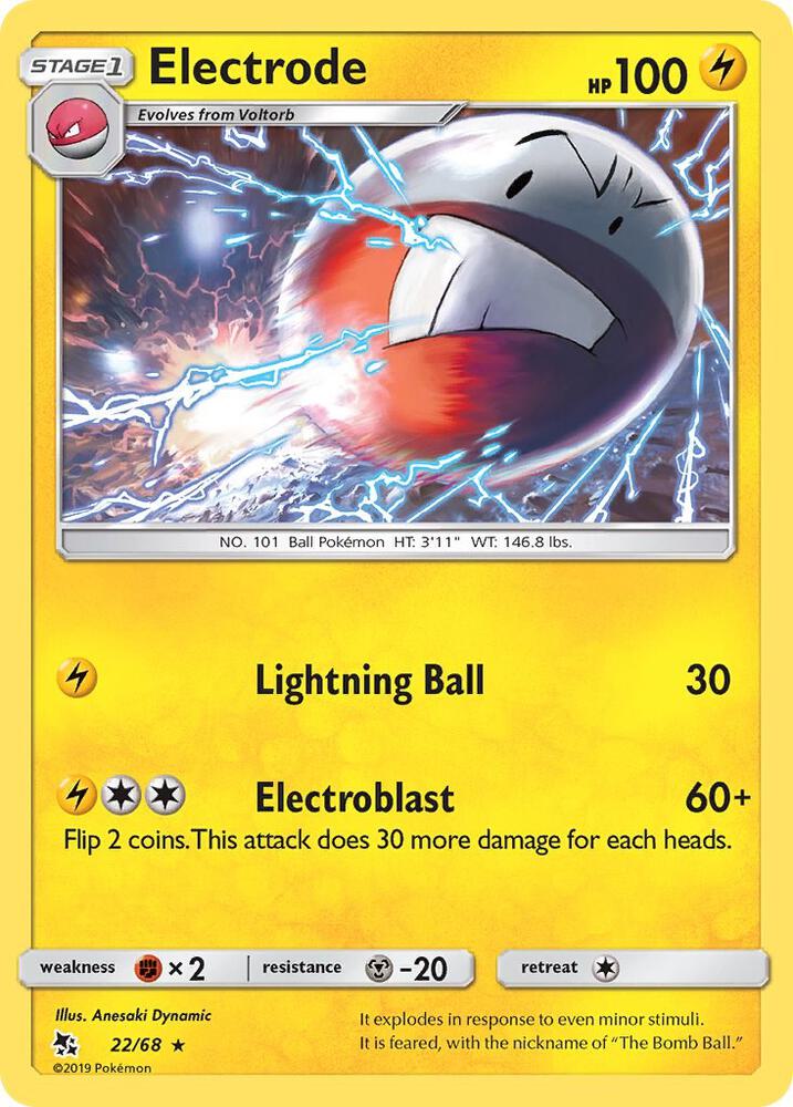 Electrode 22/68 Rare Hidden Fates Pokémon card