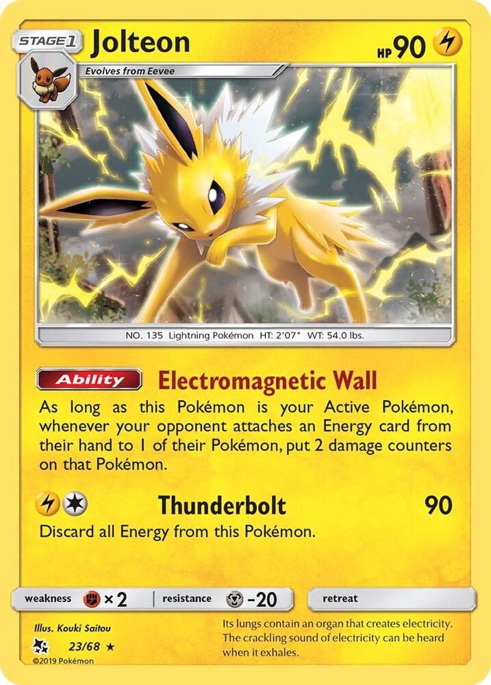 Jolteon 23/68 Rare Hidden Fates Pokémon card