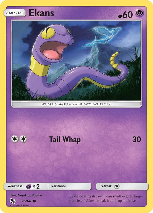 Ekans (26) 26/68 Common Hidden Fates Pokémon card