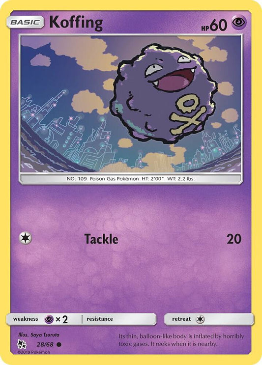 Koffing 28/68 Common Hidden Fates Pokémon card