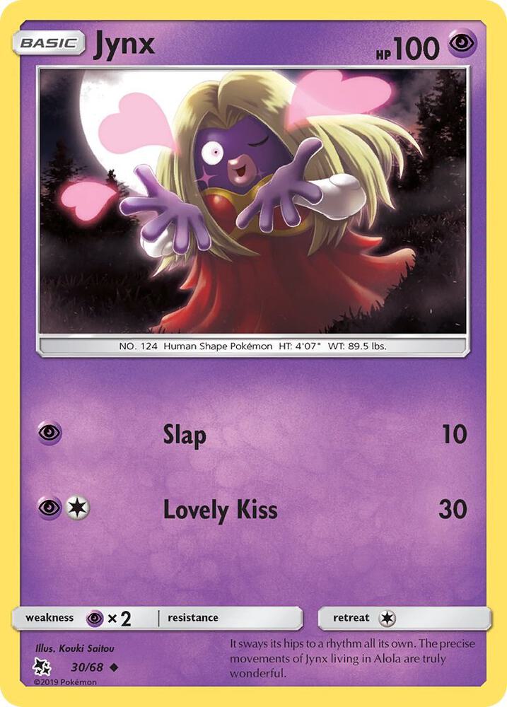 Jynx 30/68 Uncommon Hidden Fates Pokémon card