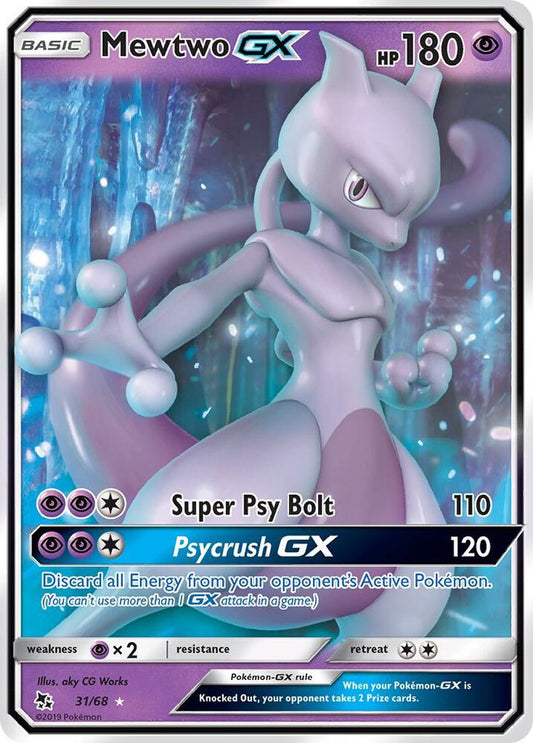 Mewtwo GX 31/68 Ultra Rare Hidden Fates Pokémon card