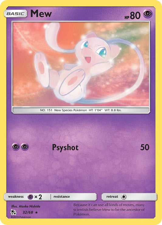 Mew 32/68 Rare Hidden Fates Pokémon card