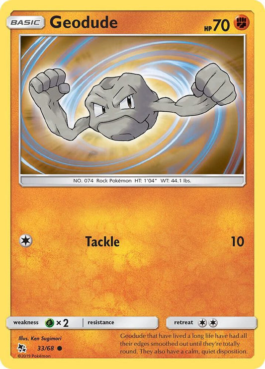 Geodude 33/68 Common Hidden Fates Pokémon card