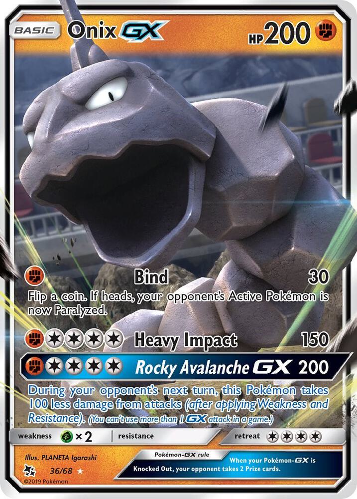 Onix GX 36/68 Ultra Rare Hidden Fates Pokémon card
