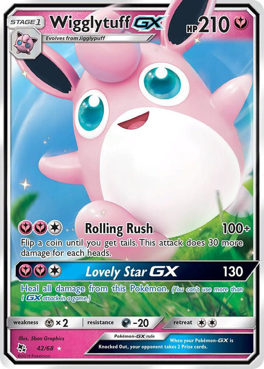 Wigglytuff GX 42/68 Ultra Rare Hidden Fates Pokémon card