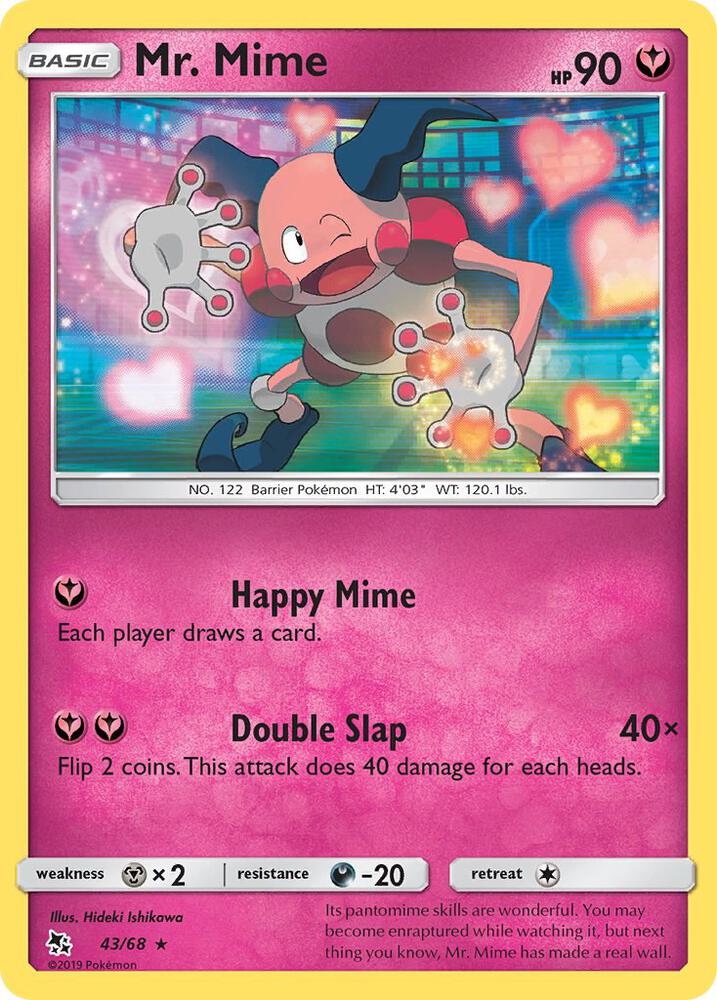 Mr. Mime 43/68 Rare Hidden Fates Pokémon card