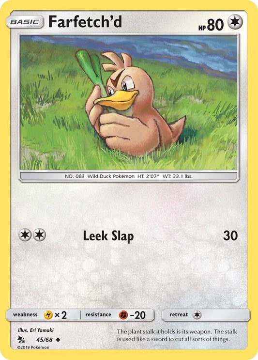 Farfetch'd 45/68 Uncommon Hidden Fates Pokémon card