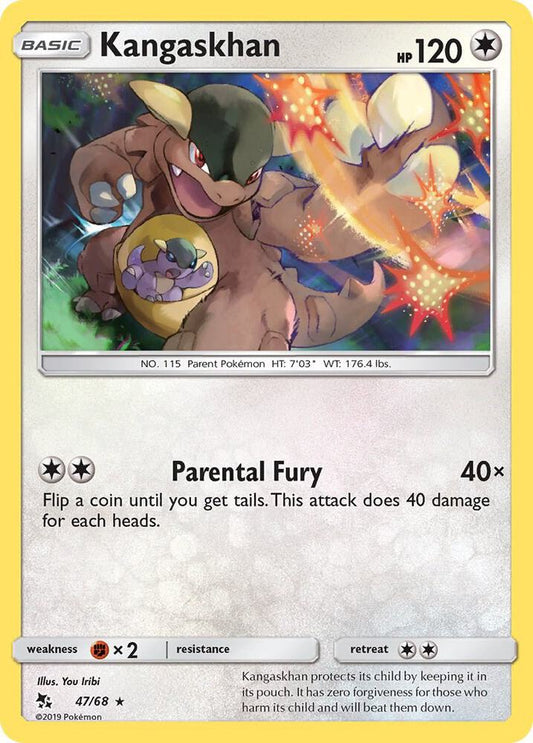 Kangaskhan 47/68 Rare Hidden Fates Pokémon card