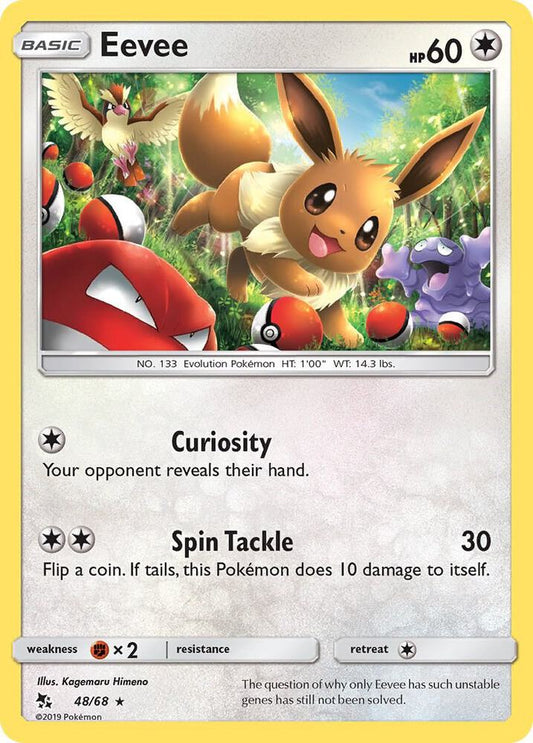 Eevee (48) 48/68 Holo Rare Hidden Fates Pokémon card