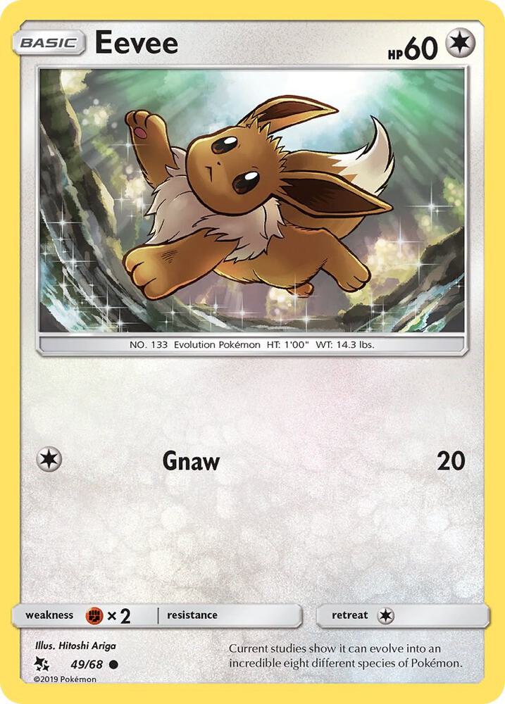 Eevee (49) 49/68 Common Hidden Fates Pokémon card