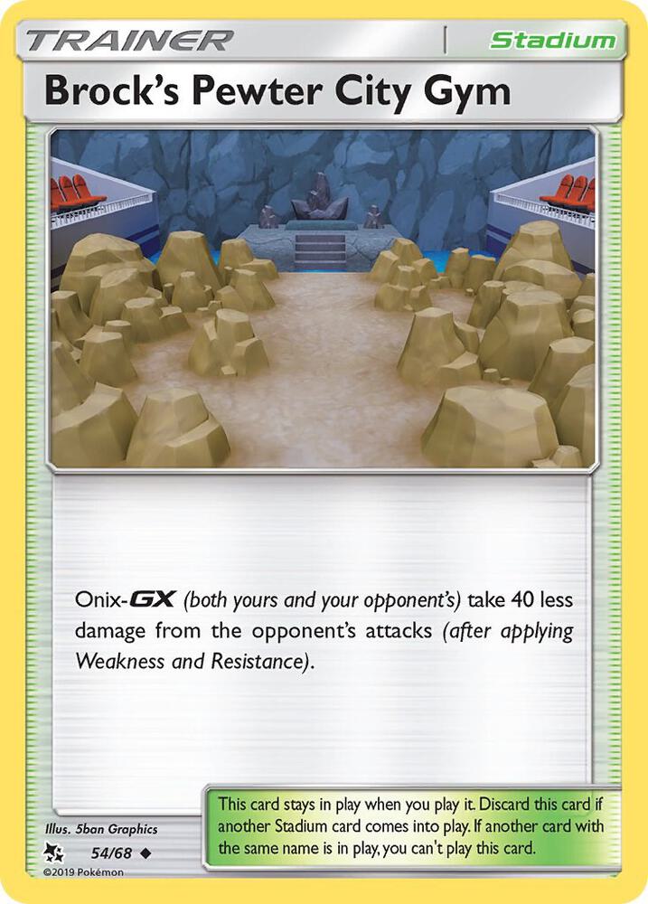 Brock's Pewter City Gym 54/68 Uncommon Hidden Fates Pokémon card