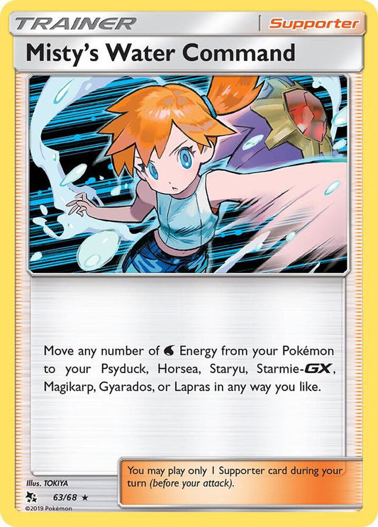 Misty's Water Command 63/68 Holo Rare Hidden Fates Pokémon card