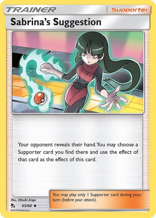 Sabrina's Suggestion 65/68 Uncommon Hidden Fates Pokémon card