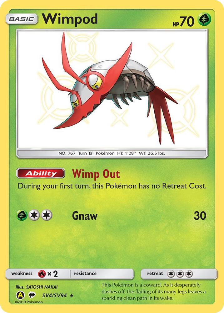 Wimpod SV4/SV94 Shiny Holo Rare Shiny Vault Pokémon card