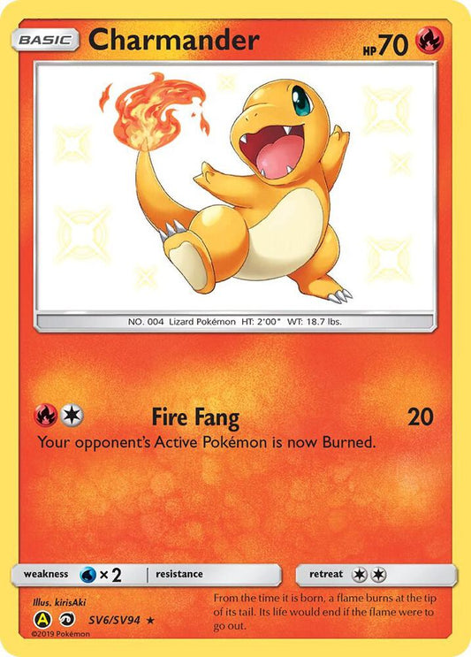 Charmander - SV6/SV94 Shiny Holo Rare Hidden Fates: Shiny Vault