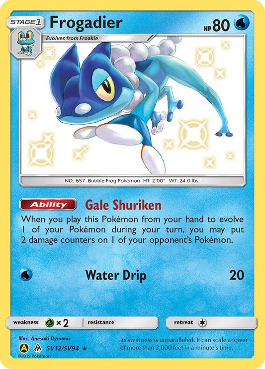 Frogadier SV12/SV94 Shiny Holo Rare Shiny Vault Pokémon card