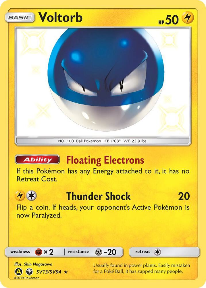 Voltorb SV13/SV94 Shiny Holo Rare Shiny Vault Pokémon card