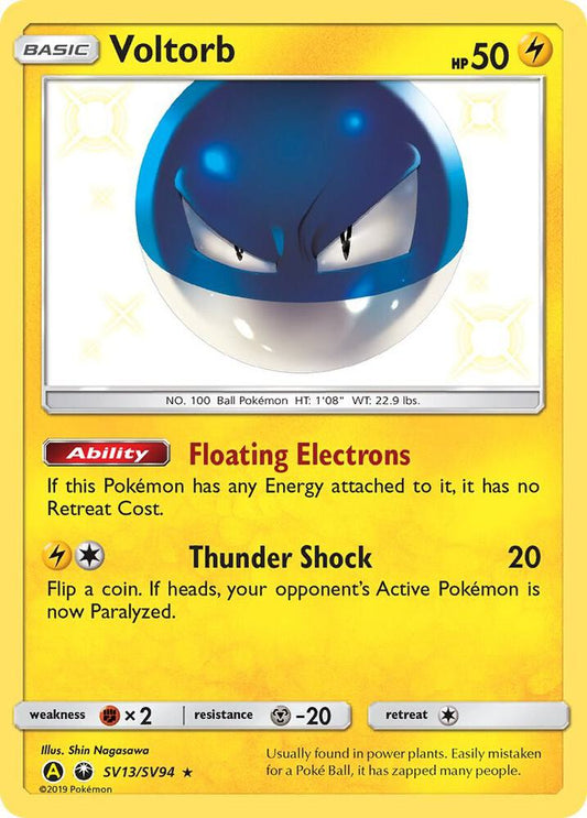 Voltorb - SV13/SV94 Shiny Holo Rare Hidden Fates: Shiny Vault