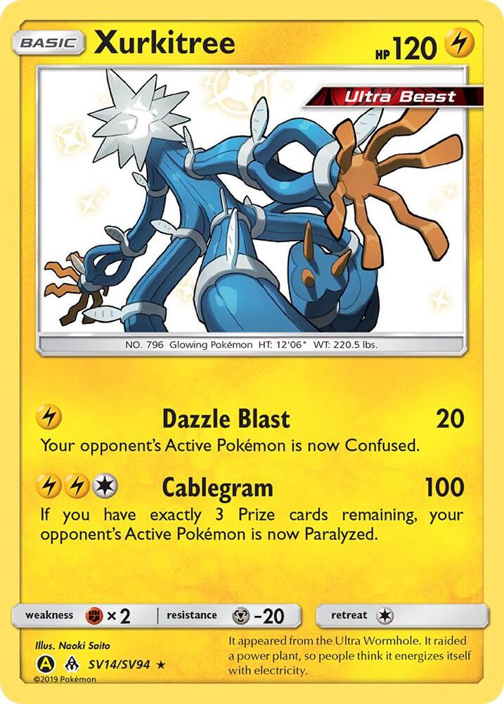 Xurkitree SV14/SV94 Shiny Holo Rare Shiny Vault Pokémon card
