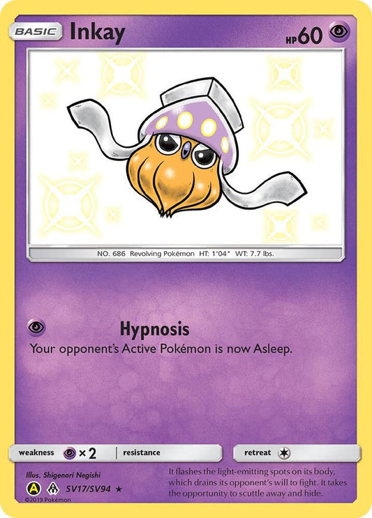 Inkay SV17/SV94 Shiny Holo Rare Shiny Vault Pokémon card