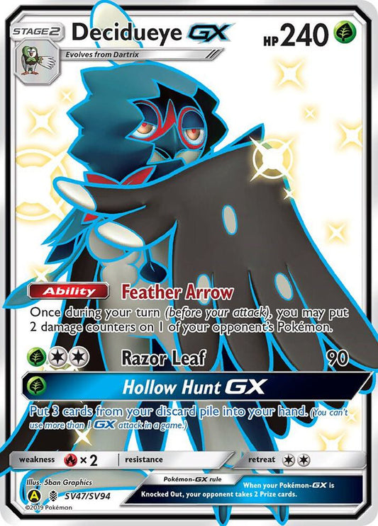 Decidueye GX SV47/SV94 Shiny Holo Rare Shiny Vault Pokémon card