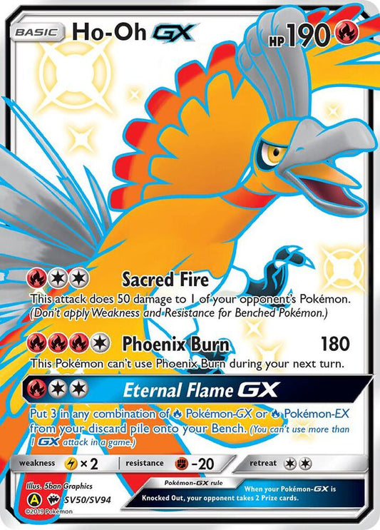 Ho-Oh GX - SV50/SV94 Shiny Holo Rare Hidden Fates: Shiny Vault