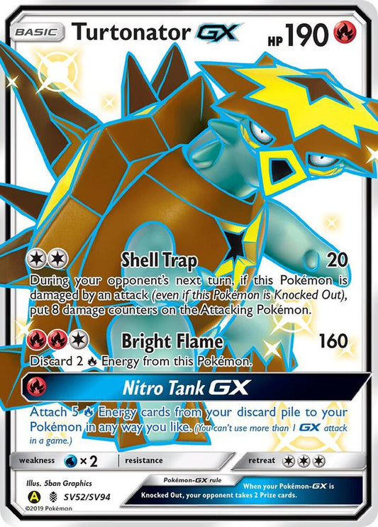Turtonator GX SV52/SV94 Shiny Holo Rare Shiny Vault Pokémon card