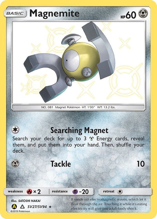 Magnemite SV27/SV94 Shiny Holo Rare Shiny Vault Pokémon card