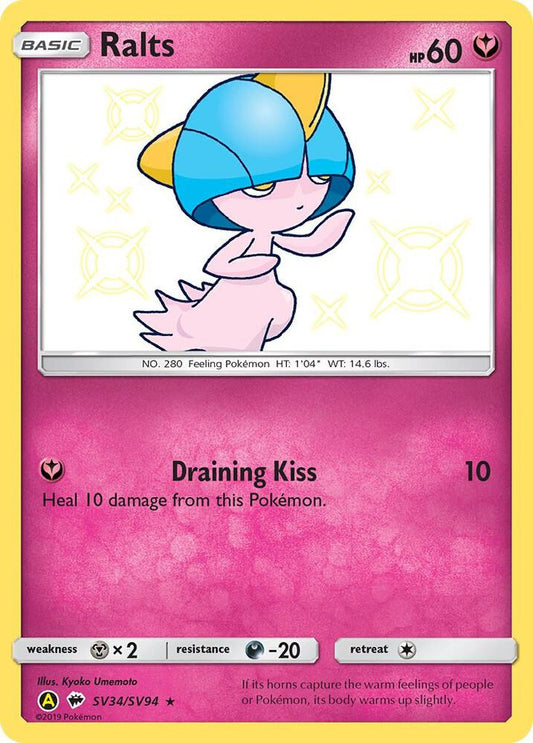 Ralts SV34/SV94 Shiny Holo Rare Shiny Vault Pokémon card