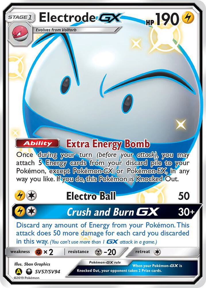 Electrode GX - SV57/SV94 Shiny Holo Rare Hidden Fates: Shiny Vault