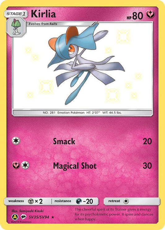 Kirlia SV35/SV94 Shiny Holo Rare Shiny Vault Pokémon card