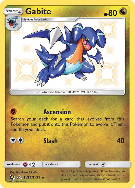 Gabite SV39/SV94 Shiny Holo Rare Shiny Vault Pokémon card