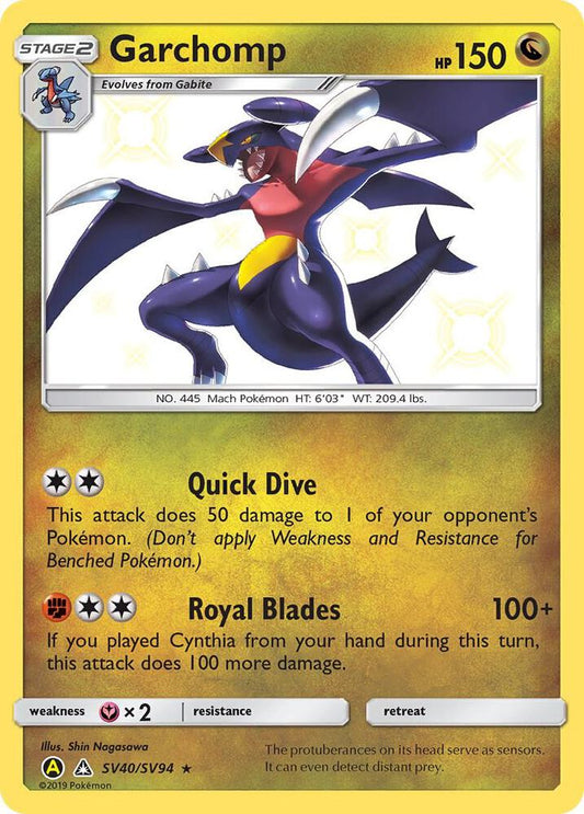 Garchomp SV40/SV94 Shiny Holo Rare Shiny Vault Pokémon card