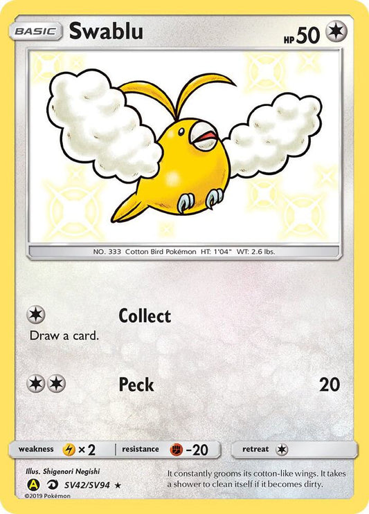 Swablu SV42/SV94 Shiny Holo Rare Shiny Vault Pokémon card