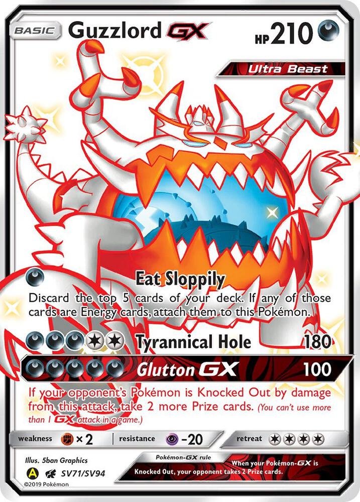 Guzzlord GX SV71/SV94 Shiny Holo Rare Shiny Vault Pokémon card