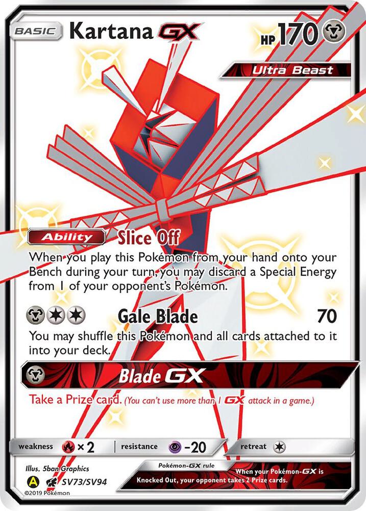 Kartana GX - SV73/SV94 Shiny Holo Rare Hidden Fates: Shiny Vault