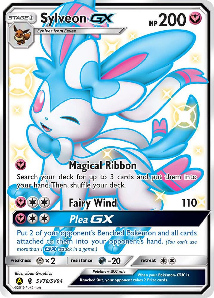 Sylveon GX SV76/SV94 Shiny Holo Rare Shiny Vault Pokémon card