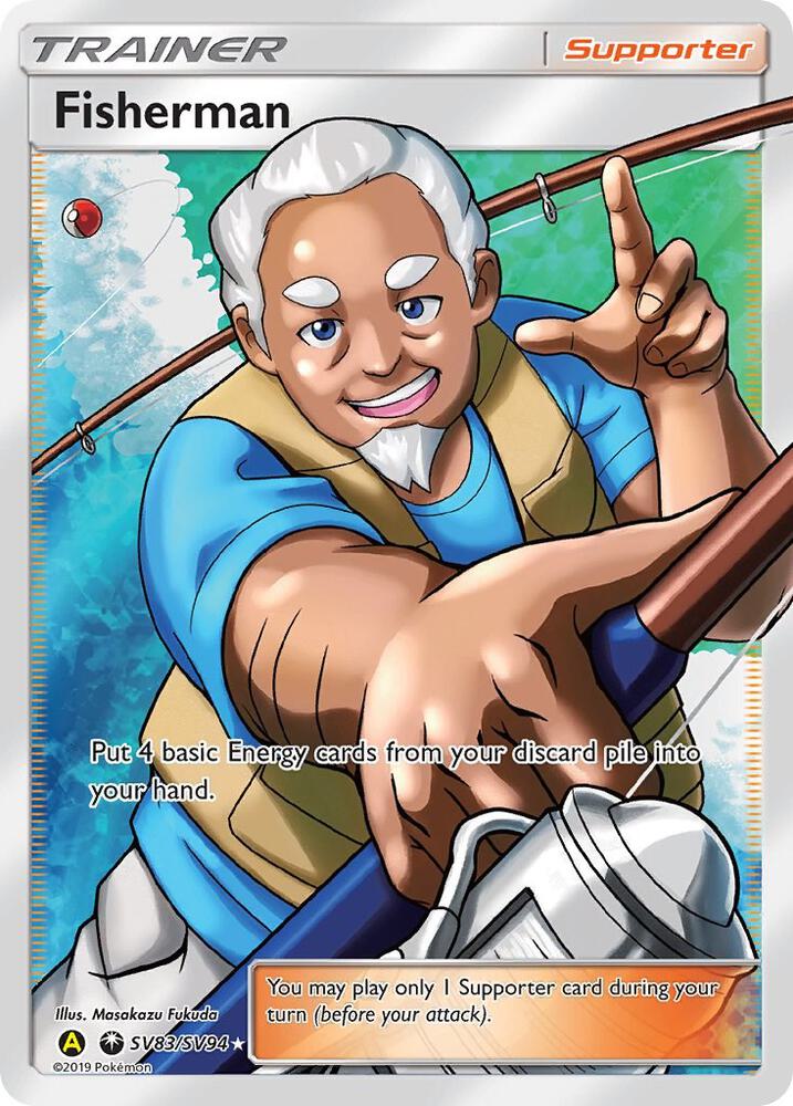 Fisherman SV83/SV94 Shiny Holo Rare Shiny Vault Pokémon card