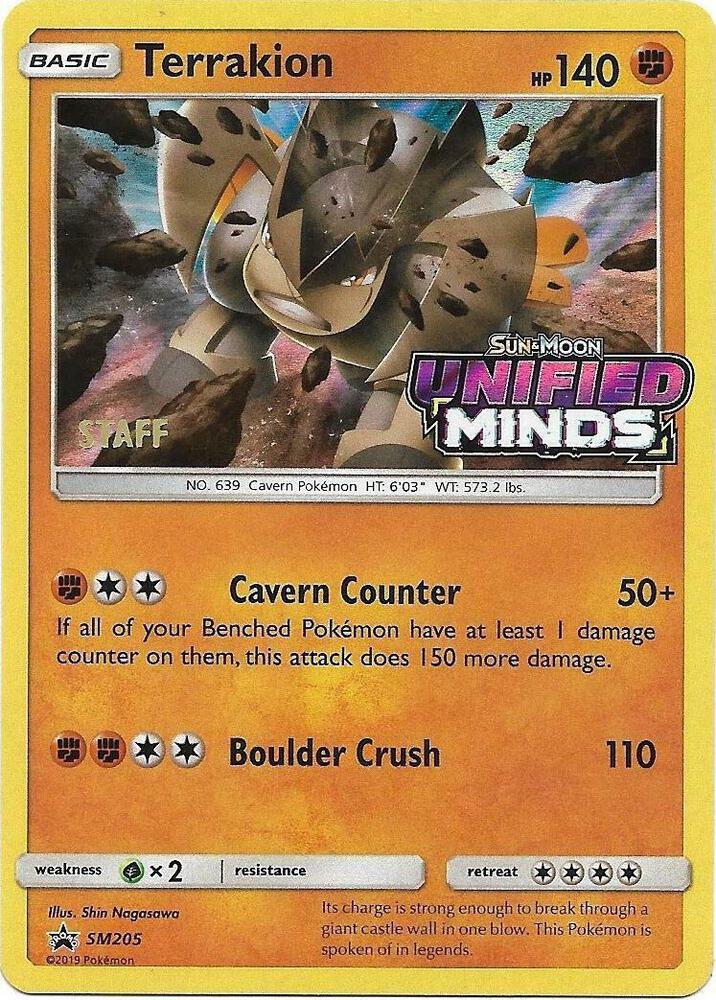 Terrakion - SM205 (Prerelease) [Staff] SM205 Promo SM Promos Pokémon card