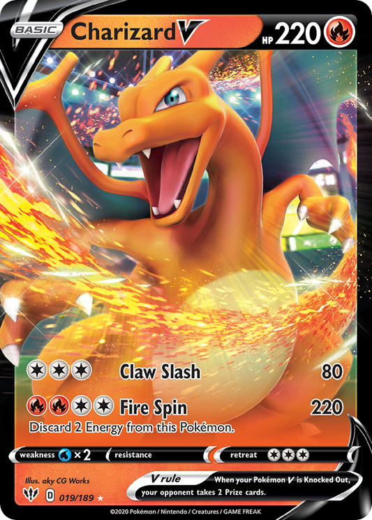 Charizard V 019/189 Rare Holo V Darkness Ablaze