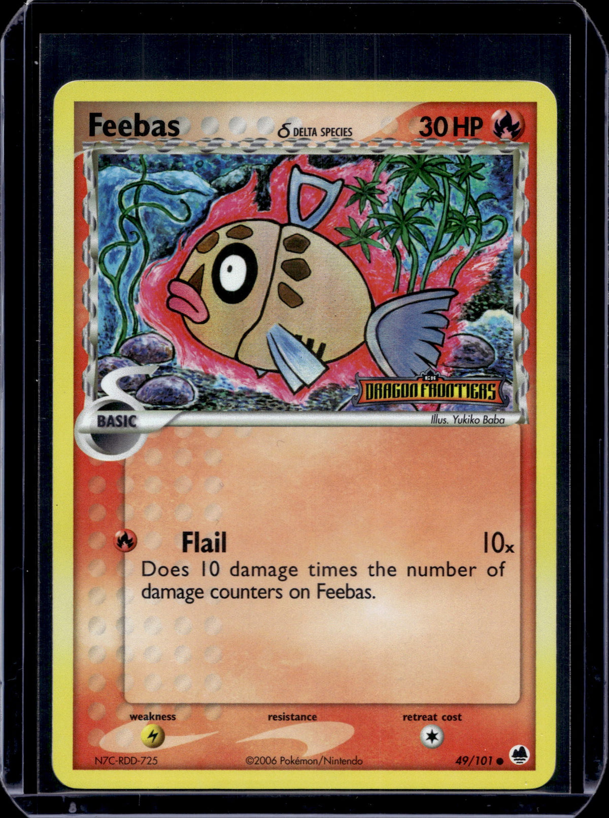 Feebas (Delta Species) Dragon Frontiers #49/101 Reverse Holofoil Pokémon Card (front)