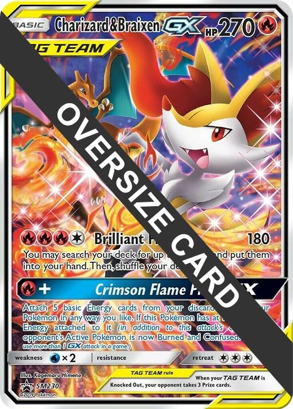 Charizard & Braixen GX - SM230 (SM Black Star Promo) SM230 Promo Jumbo Cards Pokémon card