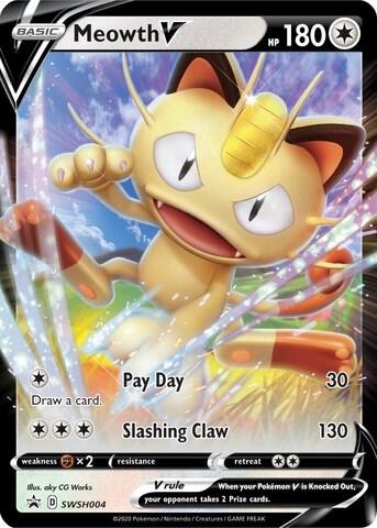 Meowth V - SWSH004 SWSH004 Promo Sword & Shield Promo Cards Pokémon card