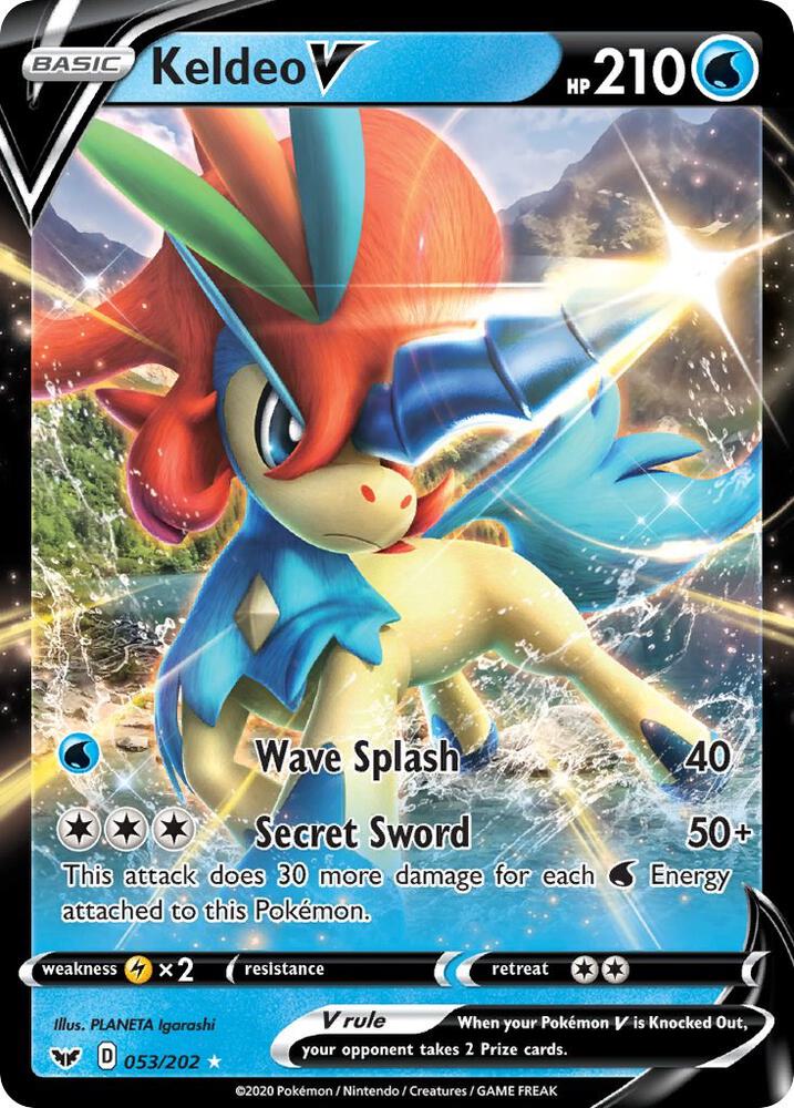 Keldeo V 053/202 Ultra Rare Sword & Shield Base Set Pokémon card
