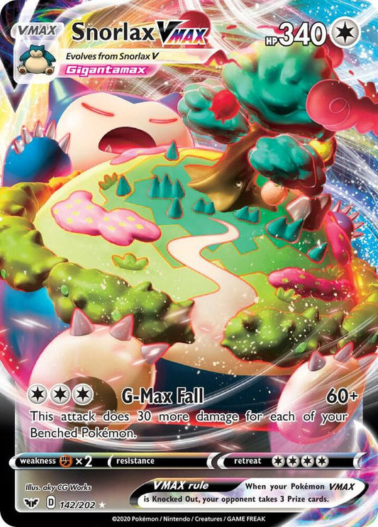 Snorlax VMAX 142/202 Ultra Rare Sword & Shield Base Set Pokémon card