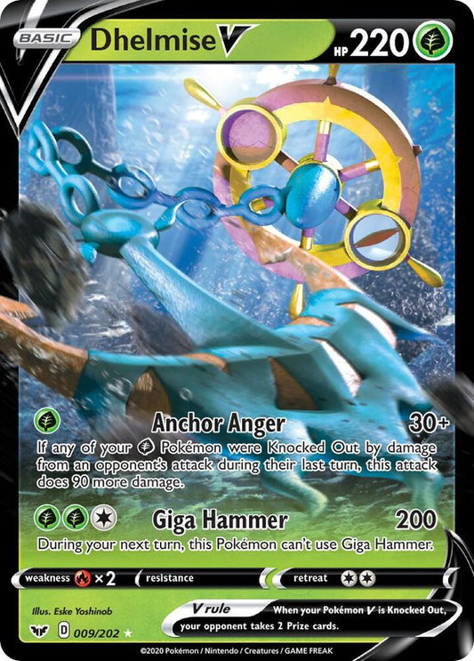 Dhelmise V 009/202 Ultra Rare Sword & Shield Base Set Pokémon card