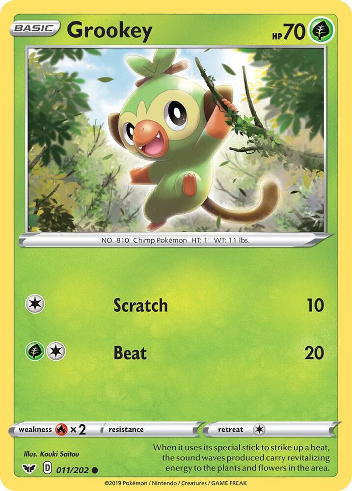 Grookey (011) - 011/202 Common SWSH01: Sword & Shield Base Set