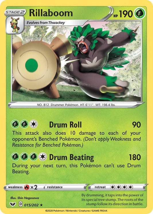 Rillaboom (015) 015/202 Rare Sword & Shield Base Set Pokémon card