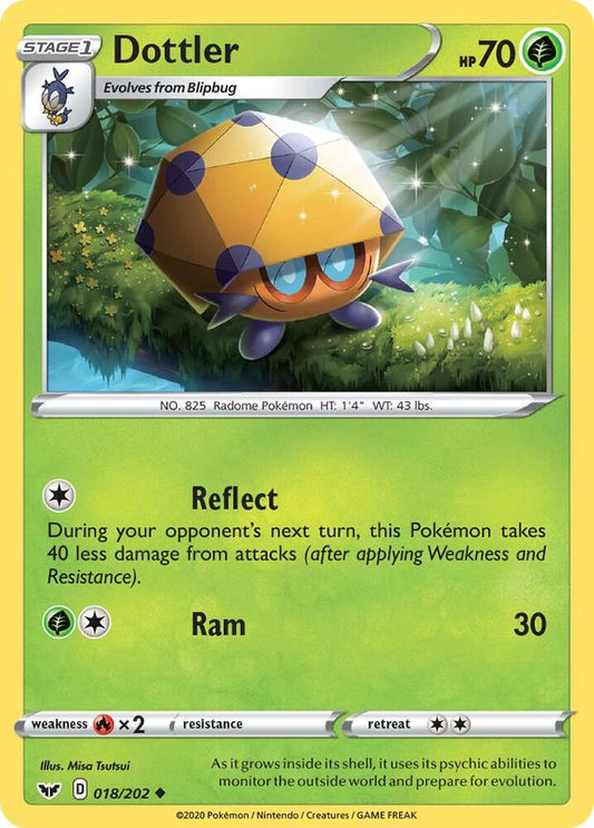 Dottler 018/202 Uncommon Sword & Shield Base Set Pokémon card